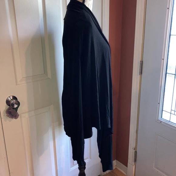 Open Front Cardigan Lightweight Sweater by Taroo Black Medium Casual Wear - Picture 4 of 8